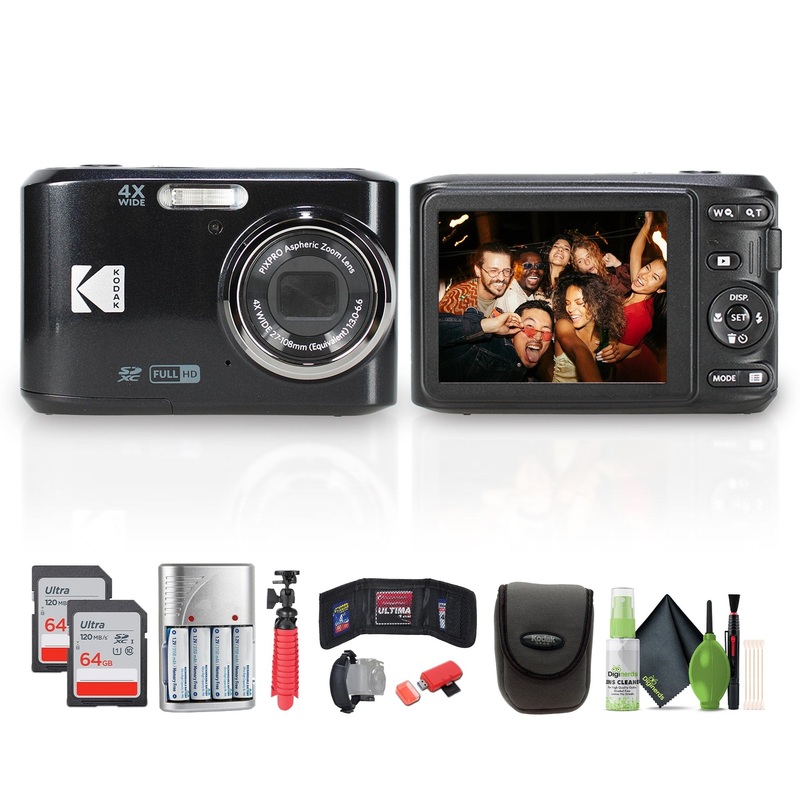Kodak Pixpro FZ45 Digital Camera in Black (FZ45BK) Bundle with Accessories