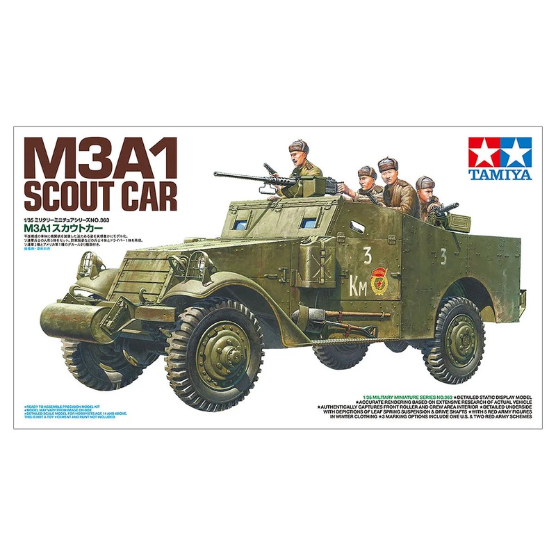 Tamiya 1/35 M3A1 Scout Car Scaled Plastic Model Kit Hobbies Direct