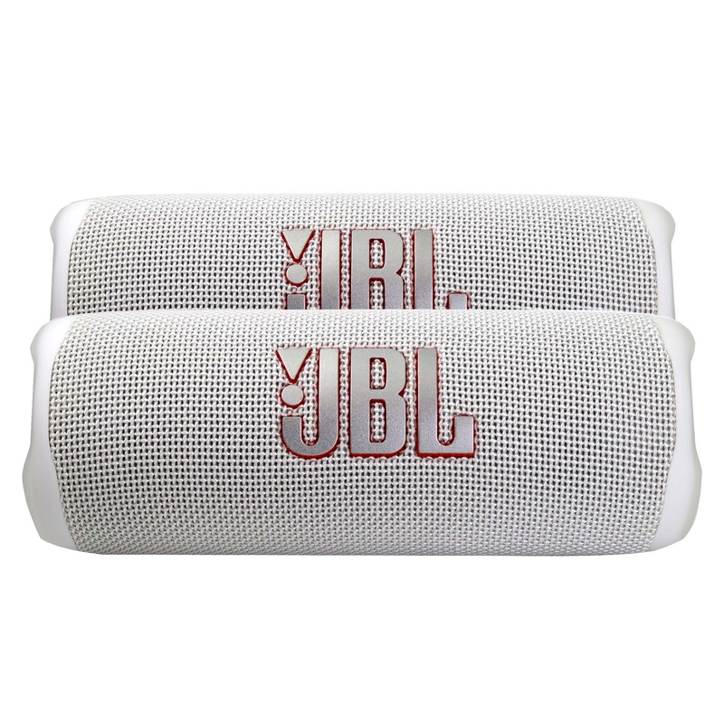 2x JBL Flip 6 Portable Waterproof Bluetooth Speaker (White)