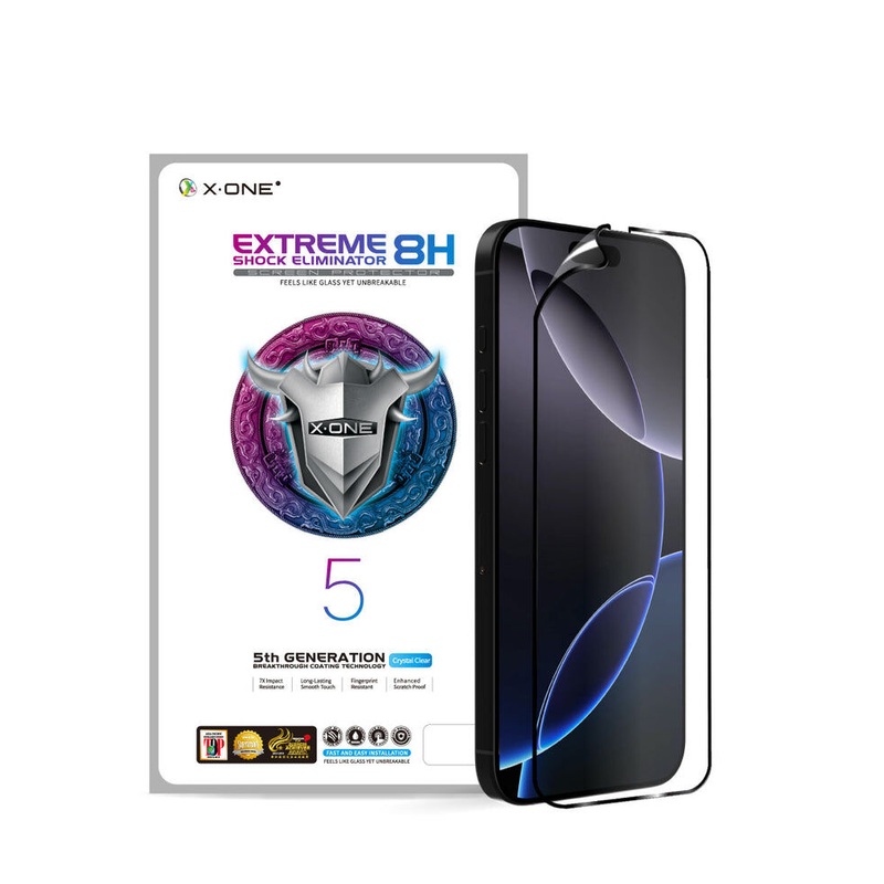 X.One Extreme Shock Hybrid Polymer Impact Screen Protector – iPhone 16 Pro (Transparent) Exyon