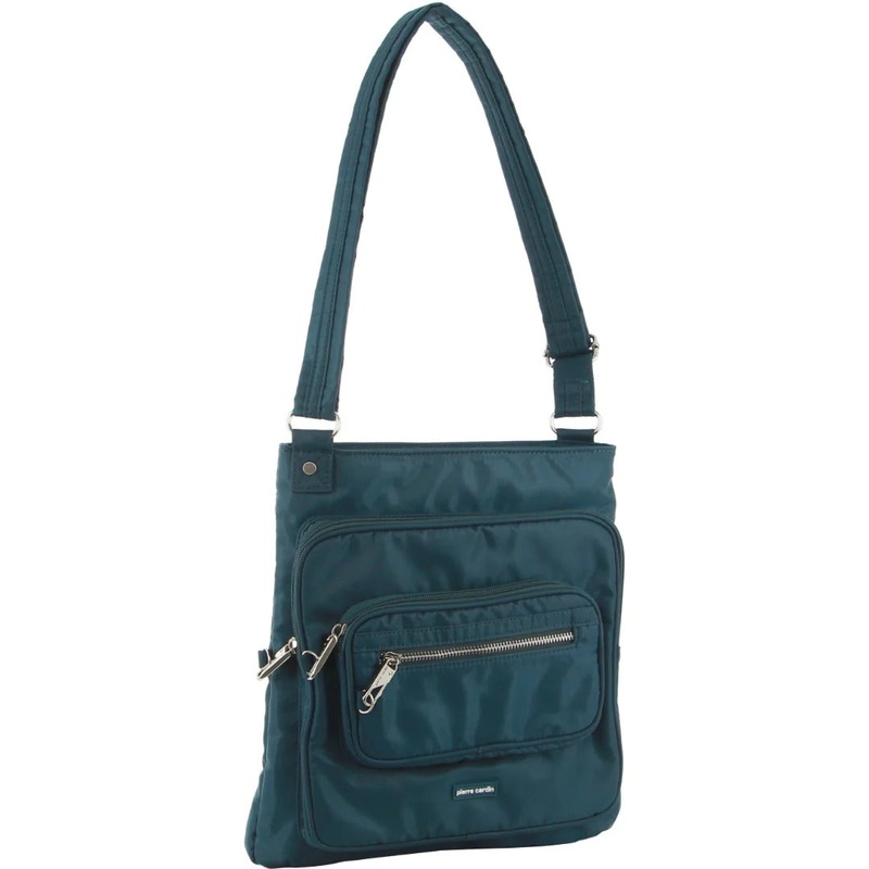 Pierre Cardin Nylon Anti-Theft RFID Cross Body Bag (Teal) Boutique Retailer