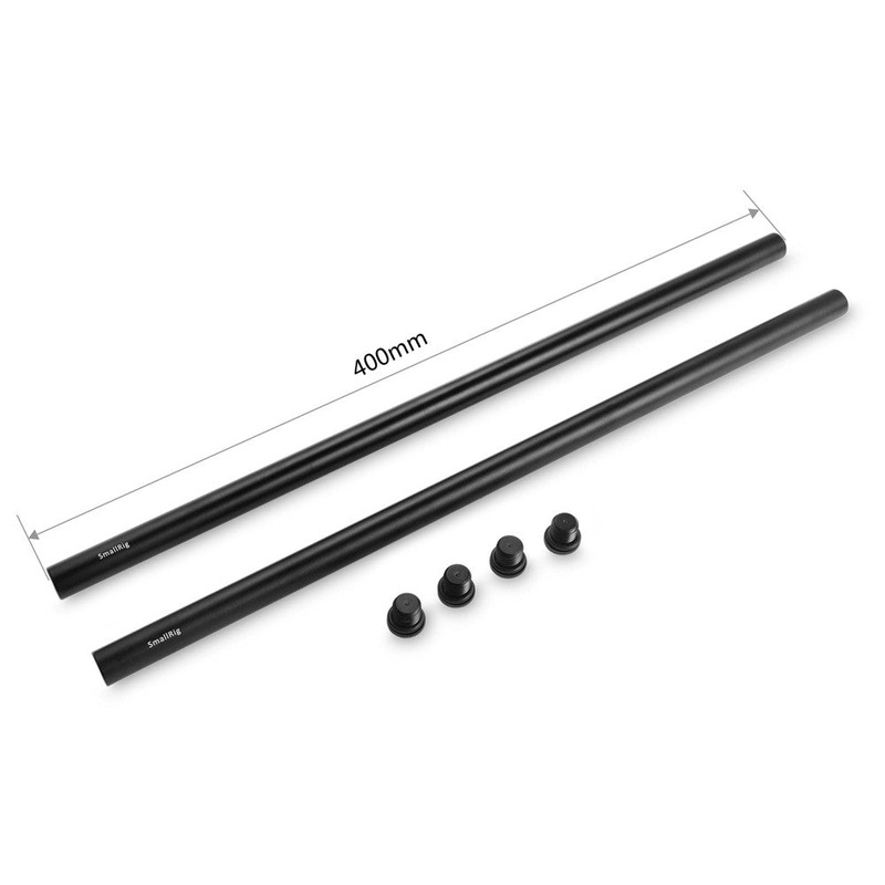 SmallRig 15mm Aluminum Rod | Pair, Black, 16″