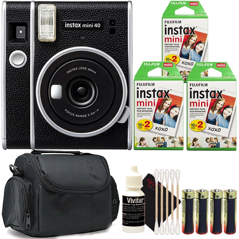 Fujifilm Instax Mini 40 Instant Film Camera with Three 2×10 Fujifilm Mini Film Pack Accessory Kit