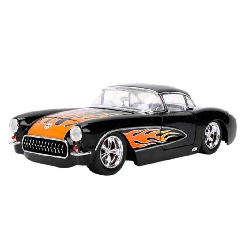 Jada 1:24 Scale Big Time Muscle 1957 Chevrolet Corvette Diecast Car Model Above Toys
