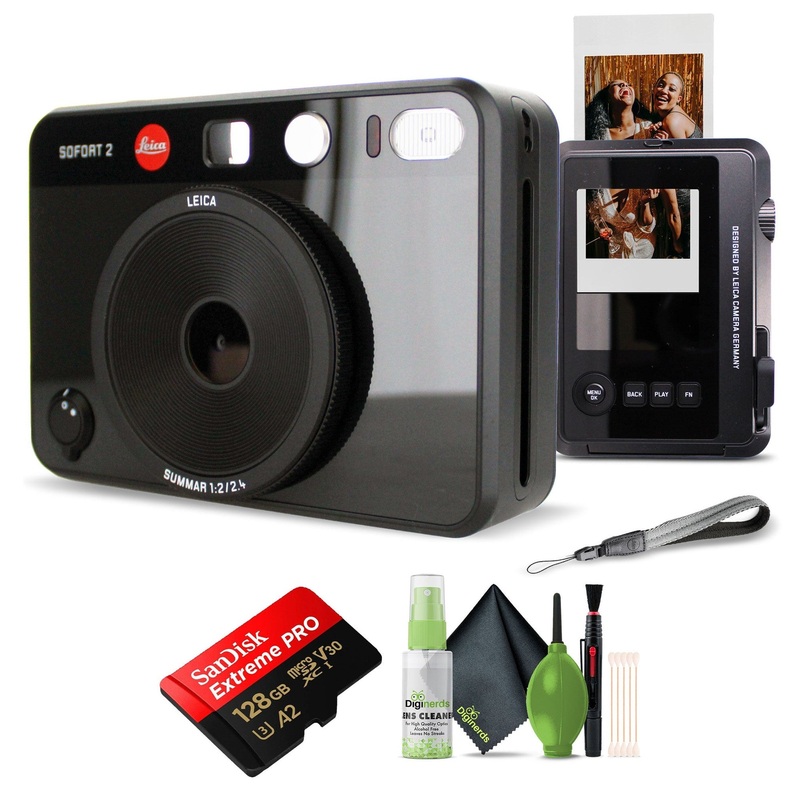 Leica Sofort 2 Hybrid Instant Photo Film and Digital Camera (Black) Bundle