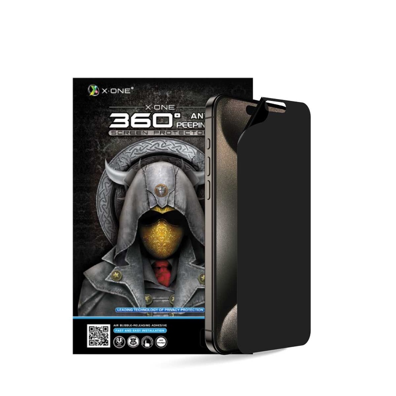 X.One Hybrid Polymer Impact Privacy Screen Protector, iPhone 15 Pro Max – Transparent | X.One [360 Privacy] | iPhone 15 Pro Max Exyon