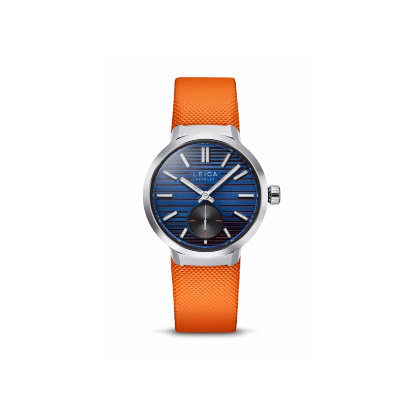 ZM 12 Steel Blue Orange Rubber Strap grey