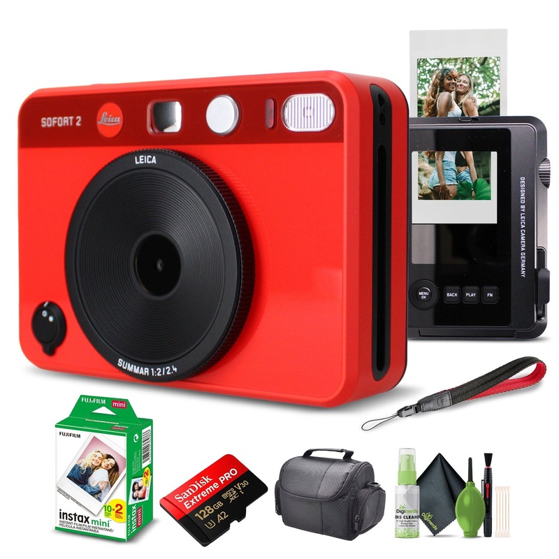 Leica Sofort 2 Hybrid Instant and Digital Camera + Instant Film 20 Sheets Red