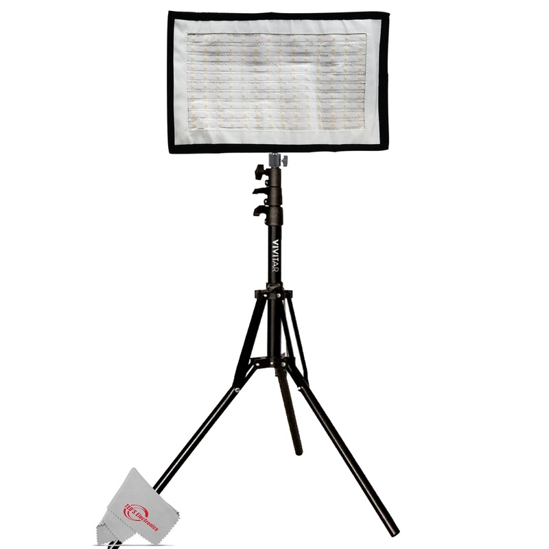 Vivitar Fabric 140 LED Light Panel Compact Mat upto 3000LM for Studio Lighting  with 71″ Adjustable Light Stand