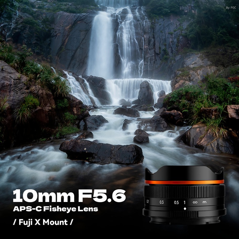 10mm F5.6 APS-C Fisheye Lens Wide-Angle Lens Pancake Lens Manual Fixed Focus Lens Suitable For Fuji X-Mount Black Fit for Fuji X Mount