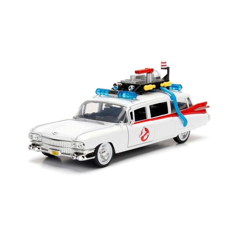 Jada 1:24 Scale Hollywood Rides Ghostbusters 1984 Ecto-1 Diecast Model Car Above Toys