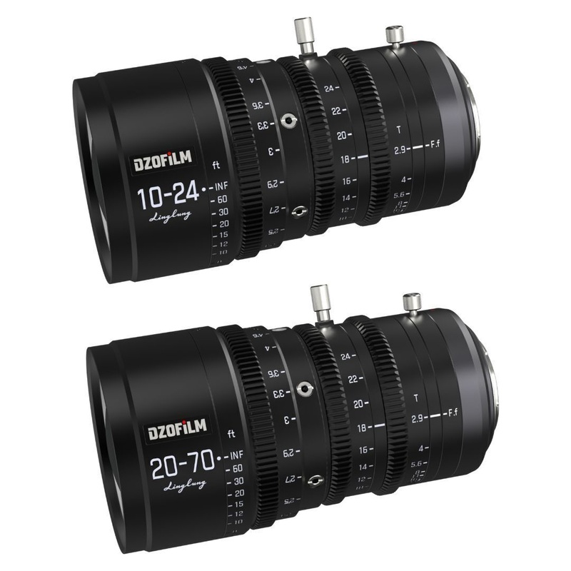 DZOFilm Linglung 10-24mm and 20-70mm T2.9 MFT Parfocal Professional Zoom Cine Lens Bundle (Black)