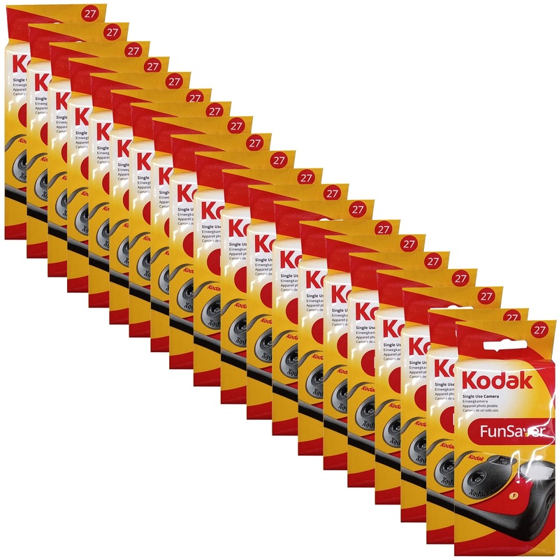 20-Pack Kodak 35mm One-Time-Use Disposable Camera (ISO 800) with Flash – 27 Exposure