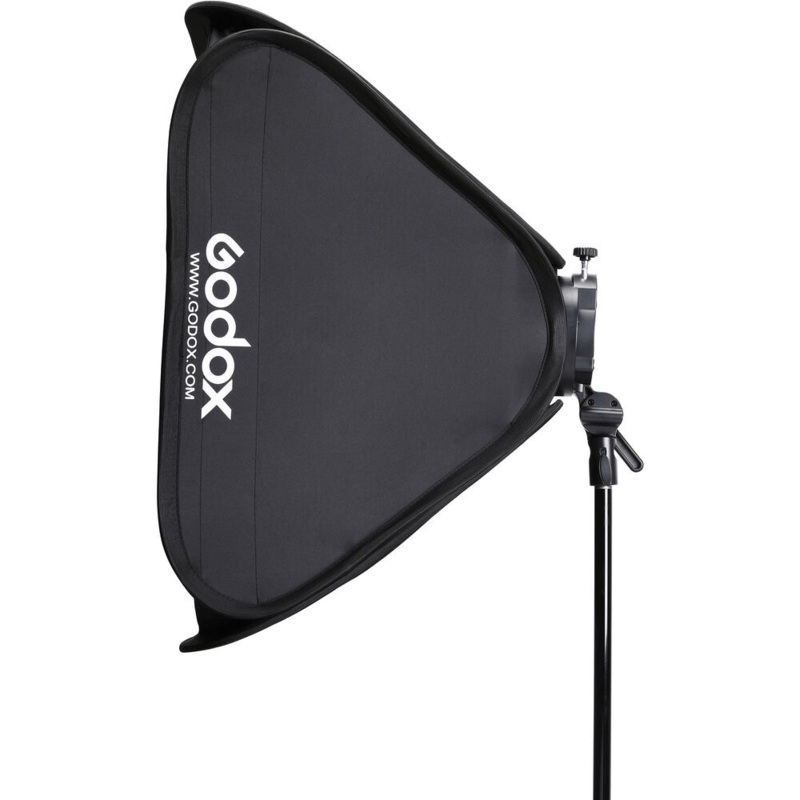 Godox S2 Speedlite Bracket with Softbox, Grid & Carrying Bag Kit (31.5 x 31.5″)