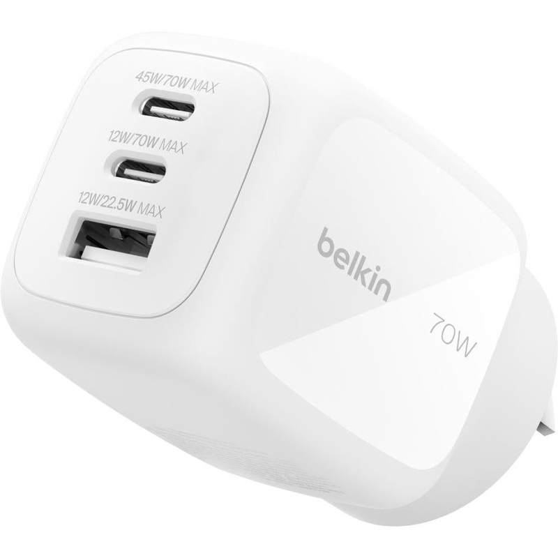 Belkin BoostCharge Pro 3-Port 70W GaN Wall Charger