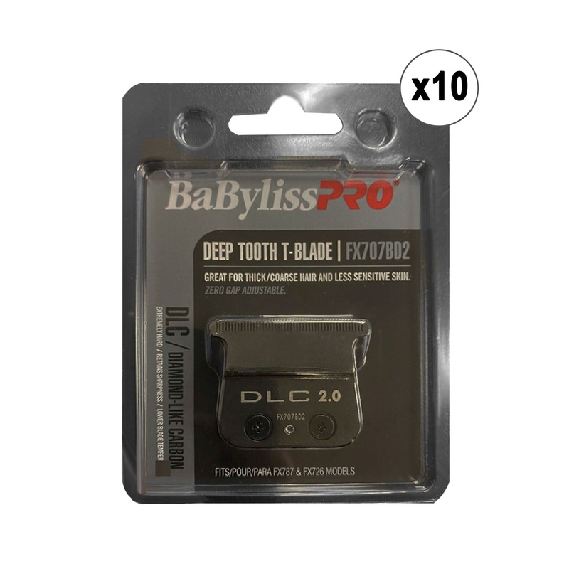 Babyliss Pro DLC 2.0MM Deep Tooth T-Blade FX707BD2 – 10 Packs