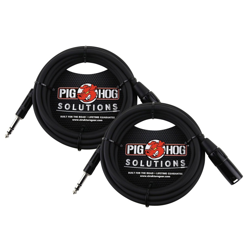 2x Pig Hog 1/4″ TRS to XLR Balance Adaptor Cable, 10 Feet PX-TMXM2