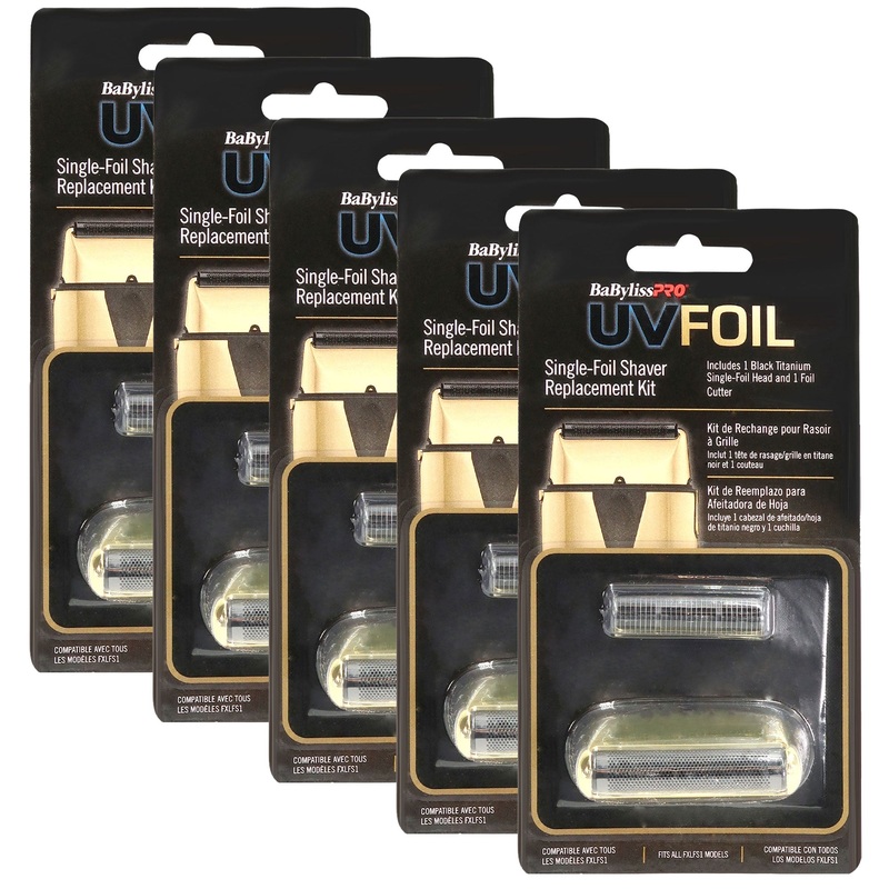 BaByliss Pro UVFOIL Single-Foil Shaver Replacement Kit [Single-Foil & Cutters] – Gold #FXLRF1G – 5 Units