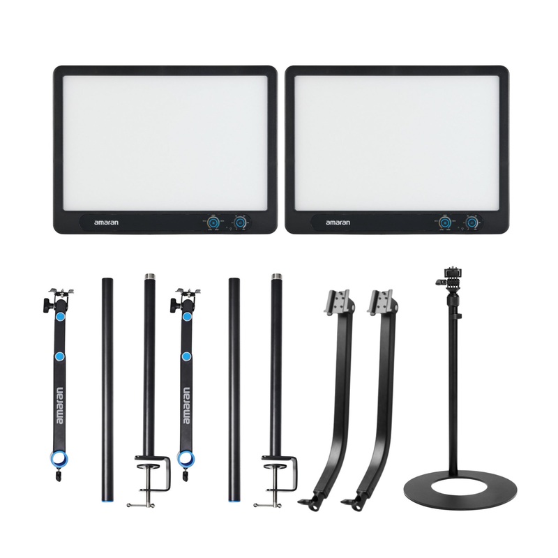 Amaran Verge Edge-Lit LED Panel Light (Charcoal, US) with Accessories Bundle