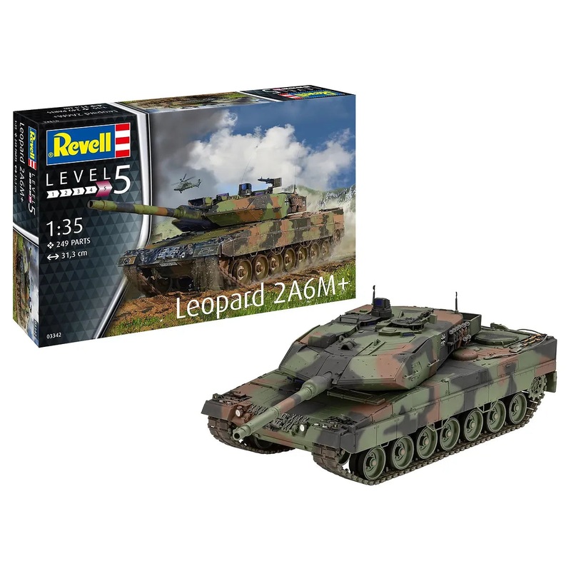 Revell 1/35 Leopard 2A6M+ Tank Scaled Plastic Model Kit Hobbyco