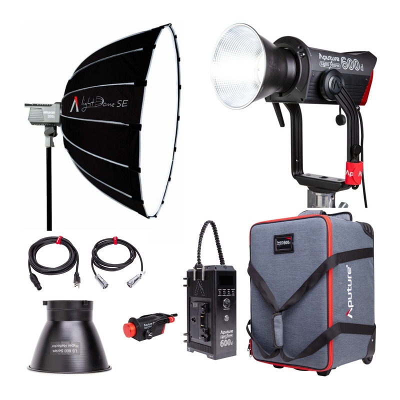 Aputure Light Storm 600d LED Light (V-Mount) with Light Dome SE 35.5-Inch Softbox Bundle