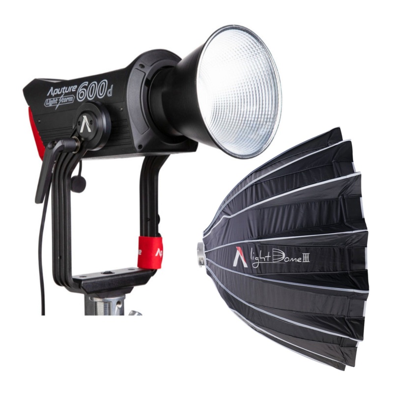 Aputure Light Storm 600d LED Light (V-Mount) and 35.1-Inch Light Dome III Softbox Bundle