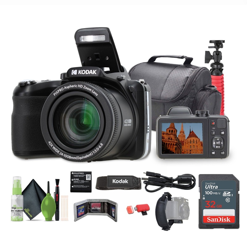 KODAK PIXPRO AZ425 20MP Digital Vlogging Camera +32GB Memory Card + More (Black)