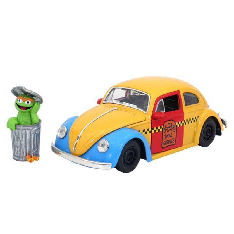 Jada 1:24 Scale Sesame Street Volkswagen Beetle With Oscar The Grouch 1959 Model Above Toys