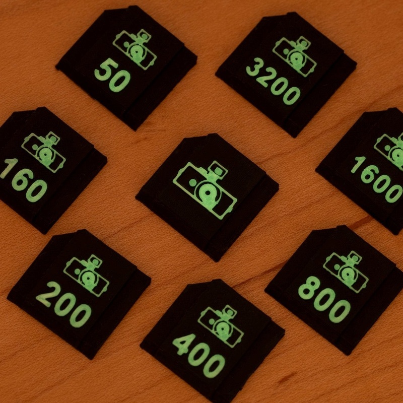 Made in Wetzlar Hot Shoe Film Speed Set –  Black w/ Glow In the Dark Green