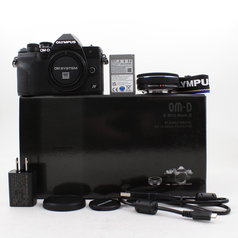 * USED * Olympus OM-D E-M10 Mark IV Black with ED 14-42mm f/3.5-5.6 EZ Kit Boxed