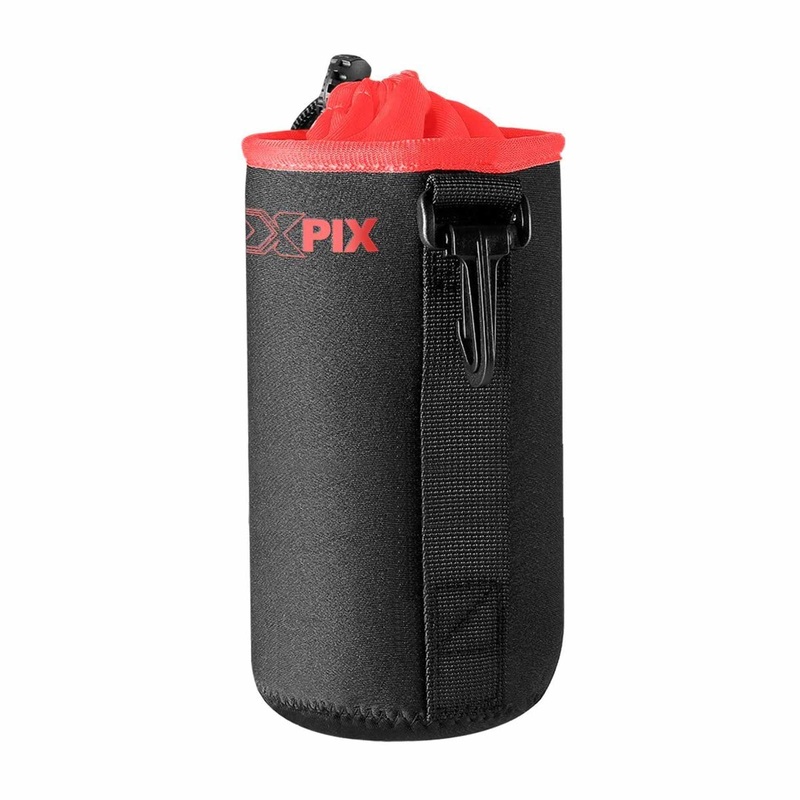 XPIX Large Neoprene Pouch Bag for DSLR Camera Lens (Canon, Nikon, Fujifilm, Sony, Olympus, Panasonic, and More)