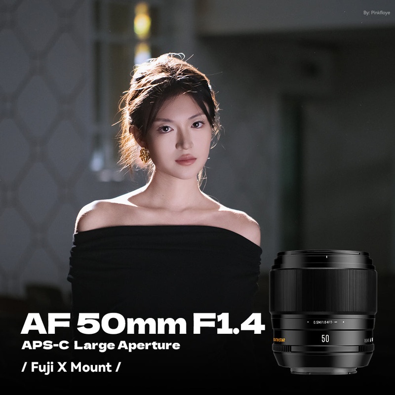 AF50mm F1.4 APS-C Autofocus Lens Large Aperture Portrait Fixed Focus Lens Suitable Fit for Fuji X-Mount Fuji X