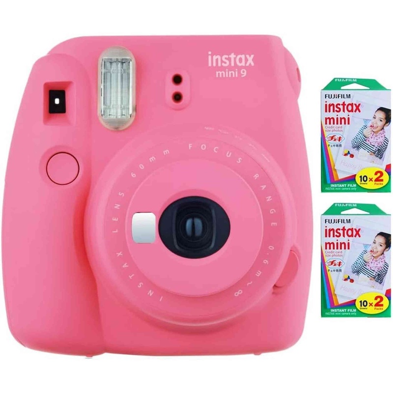 Fujifilm Instax Mini 9 Instant Camera (Flaming Pink) with 40 Instant Film Photos