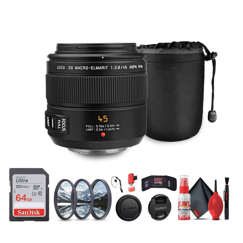 Panasonic Leica DG Macro-Elmarit 45mm f/2.8 Lens Bundle