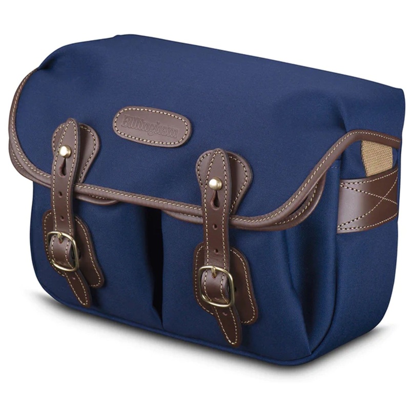 Billingham Hadley Small Camera Bag – Navy Canvas / Chocolate Leather
