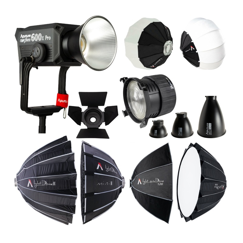 Aputure LS 600X Pro (A-Mount), Light Dome 150, F10 Fresnel, and Softboxes Bundle
