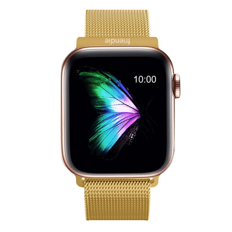 Friendie Melbourne Collection Milanese Mesh Band for Apple Watch 7/8/9/10/11/SE  (Gold) [Large] [42/44/45/46mm Ultra 49mm Friendie