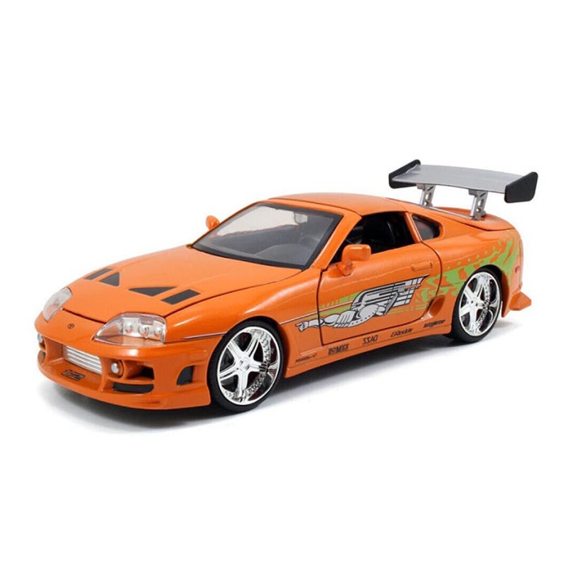Jada 1:24 Scale Fast & Furious Toyota Supra 1995 Diecast Model Car Orange Above Toys