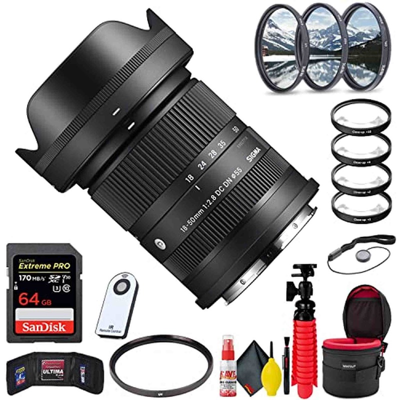 Sigma 18-50mm f/2.8 DC DN Contemporary Lens for Leica L + Accessories