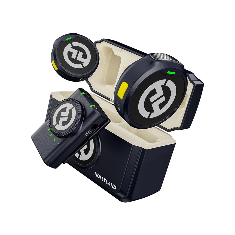 Hollyland LARK M2 DUO 2-Person Wireless Camera-Mount Microphone System – Universal Compatible (2.4 GHz, Shine Charcoal)