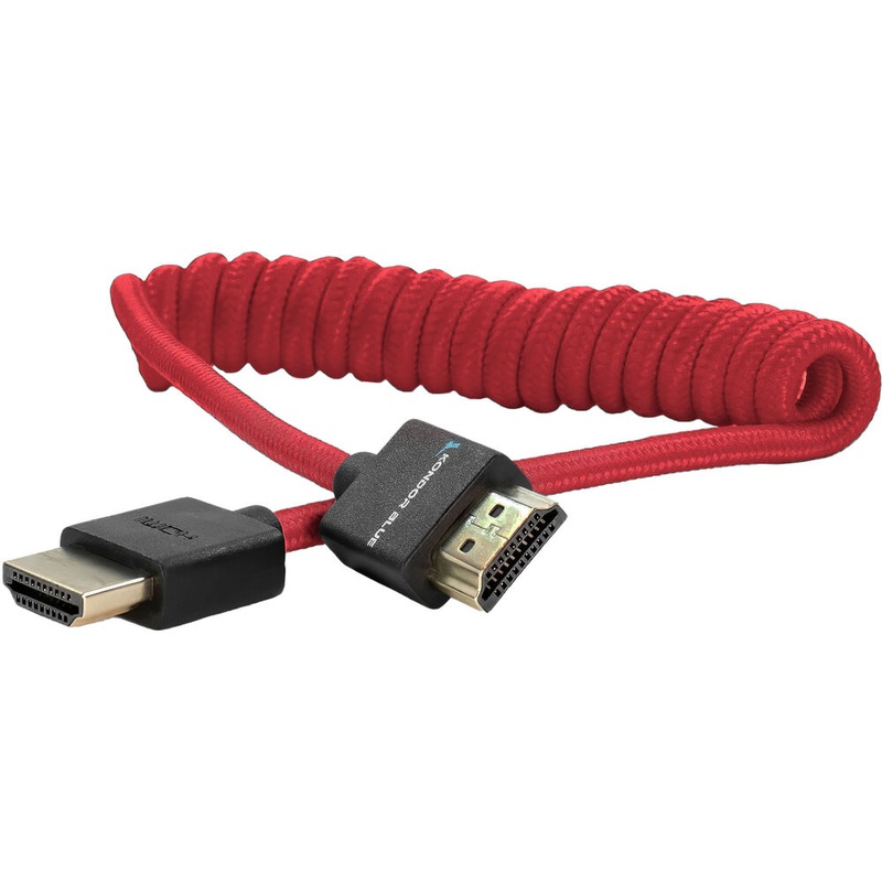 Kondor Blue Coiled High-Speed HDMI 2.0 Braided Cable (12 to 24″, Cardinal Red)
