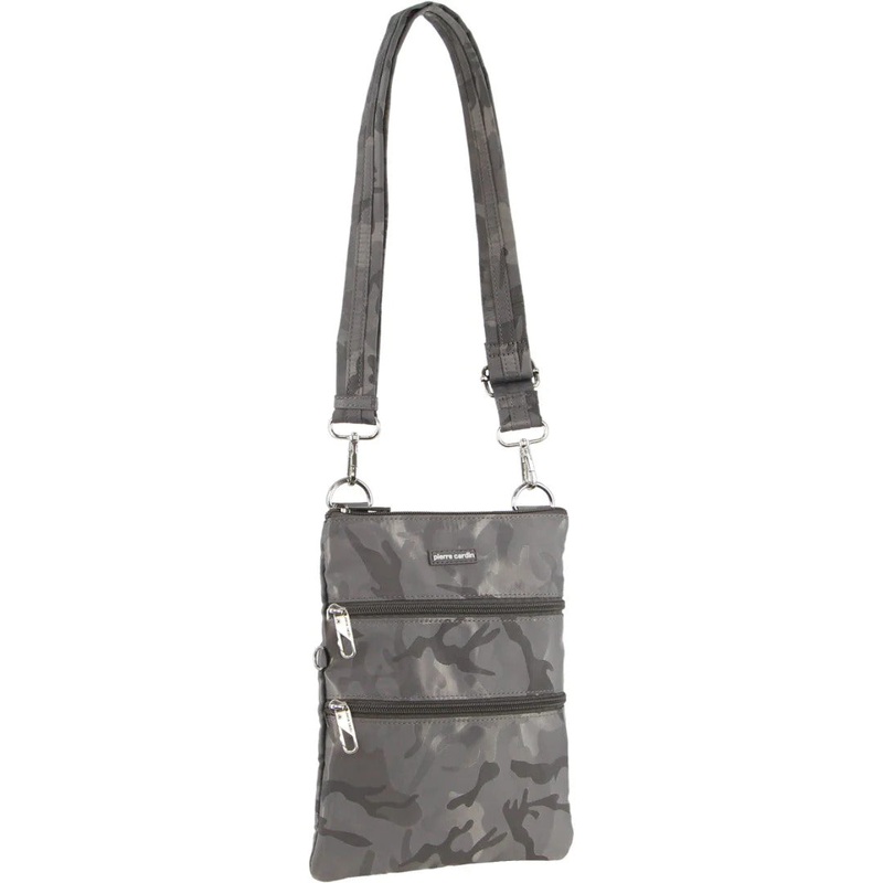 Pierre Cardin Nylon Anti-Theft RFID Cross Body Bag (Grey/Camo) Boutique Retailer