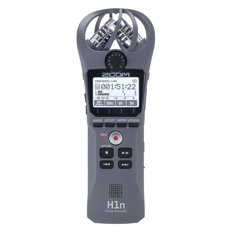 Zoom H1n Gray Handy RecorderZoom H1n 2-Input / 2-Track Portable Digital Handy Recorder With Built In Microphone – Gray