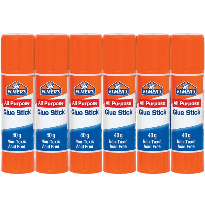 Elmers All Purpose School Glue Stick Clear 40G Pack 6 SuperOffice