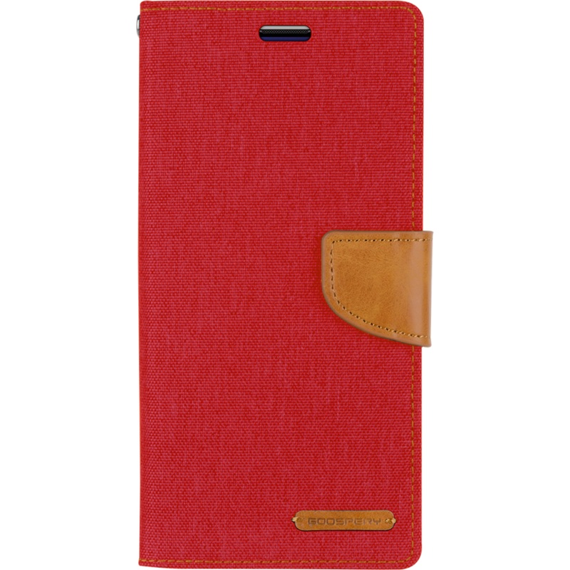 Goospery Canvas Diary For Galaxy A22 5G – red Phonnic