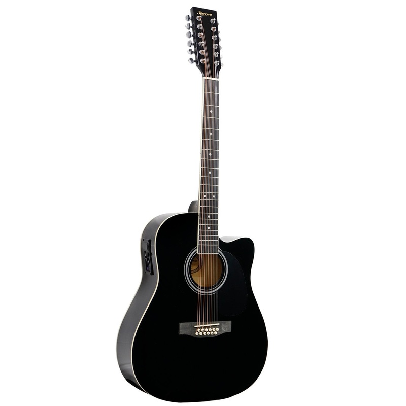 Karrera 12-String Acoustic Guitar with EQ (Black) Klika