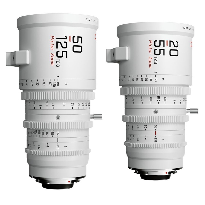 DZOFilm Pictor Zoom 20-55mm and 50-125mm T2.8 Super 35 Lens Bundle (PL and EF Mount, White)