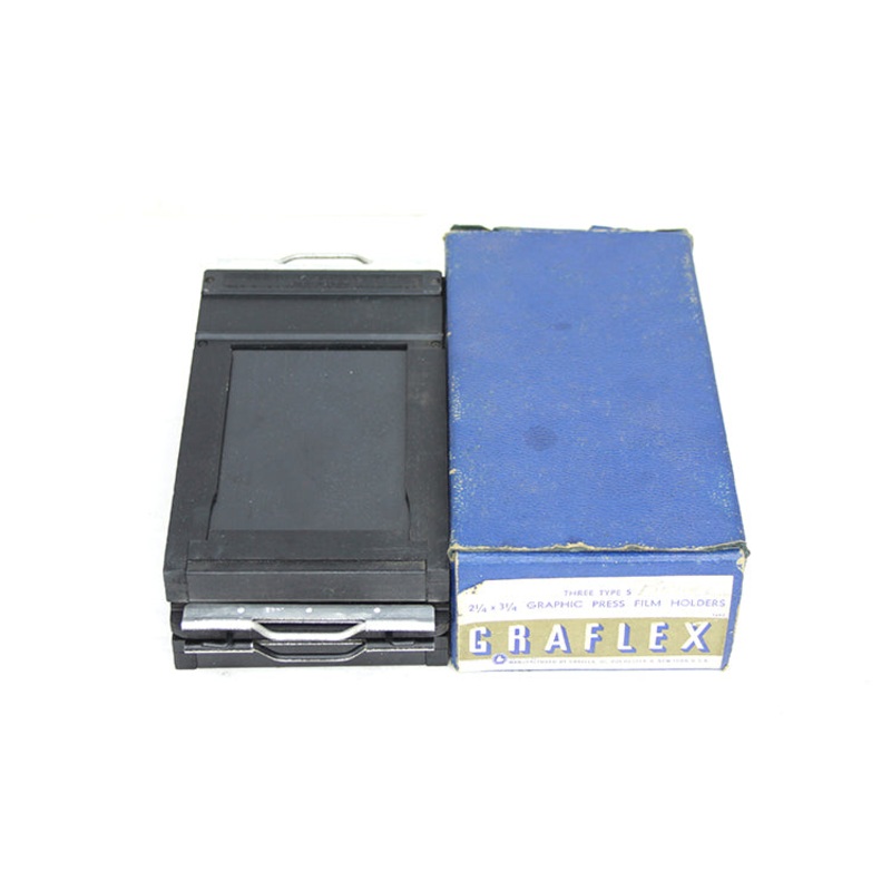 3 Graflex Type 5 Graphic Press Film Holders 2 1/4 X 3 1/4 New in Box