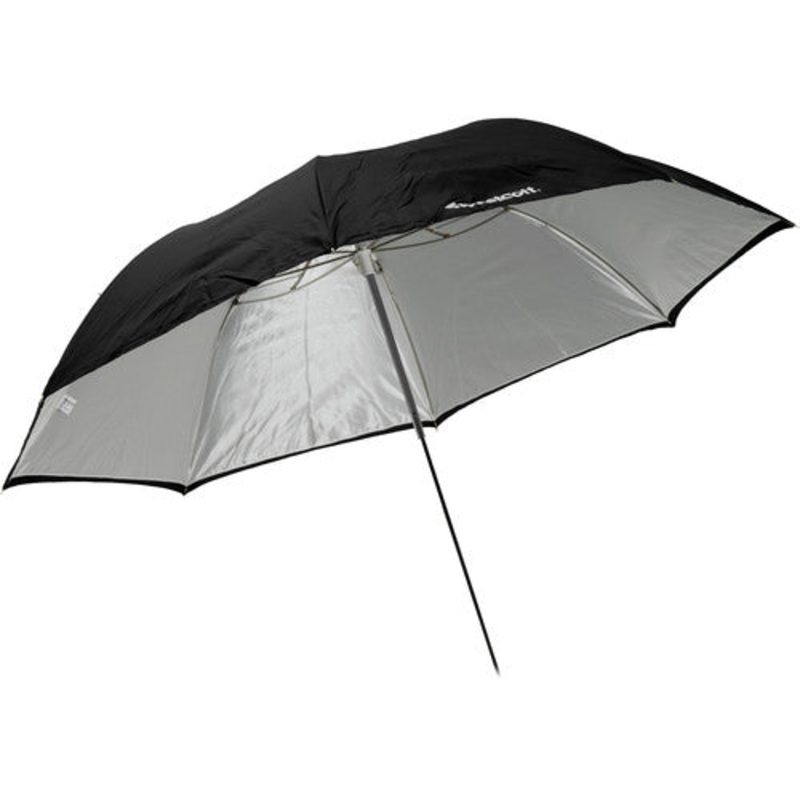 Westcott Convertible Compact Collapsible Umbrella – Optical White Satin With Removable Black Cover (43”)