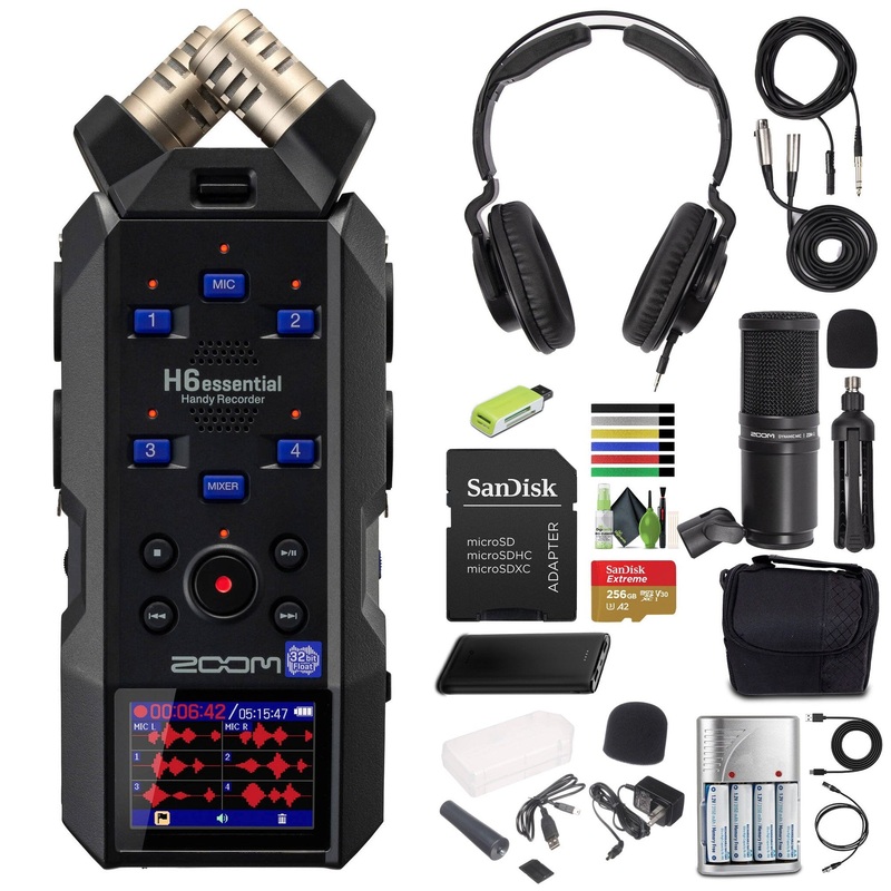 Zoom H6essential (2024 Model, Essential Series) with 32-Bit Float, Accessibility, 6-Track Recorder, Stereo Microphones, 4 XLR/TRS Inputs, USB Audio Interface, for Musicians, Podcasters, & Filmmakers